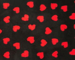 Vet Bed til hunde, sort med røde hjerter, 75 x 100 cm