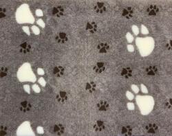 Vetbed til hunde, brun m/ hvide poter, 75 x 100 cm