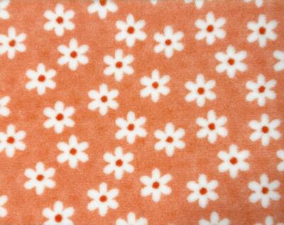 Vetbed til hunde, Margueritt - Orange med hvide blomster, 75 x 100 cm