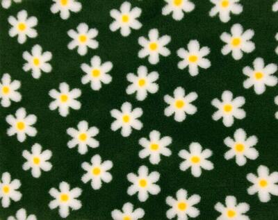 Vetbed til hunde, Margueritt - Grøn med hvide blomster, 75 x 100 cm