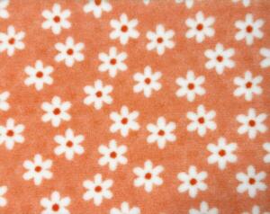 Vetbed til hunde, Margueritt - Orange med hvide blomster, 75 x 100 cm