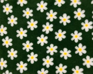 Vetbed til hunde, Margueritt - Grøn med hvide blomster, 75 x 100 cm